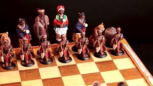 large african tribal chess set zulu