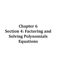 Solving Polynomials Equations