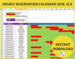 This template uses excel where you can transfer, process and analyze inputted data easily using other microsoft office. Appointment Scheduling And Hourly Reservation Booking Calendar 2021 Xls Excel Daily Interactive Visual Schedule Spreadsheet In 2021 Room Book Excel Calendar Interactive