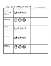 Editable Check In Check Out Behavior Chart