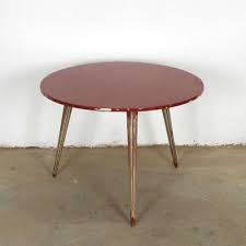 Bordeaux Red Round Salon Table For