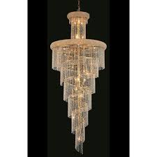 Shop Elegant Lighting Gold Royal Cut Crystal Clear Large 30 Inch Hanging Chandelier Overstock 10159885