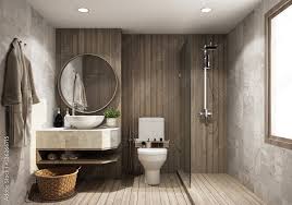 hotel bathroom toilet with wooden and