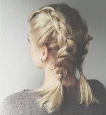 Today many girls go with a short haircut. Braids Inspiration Tumblr Pinterest Hairstyle Side Braids Inspo Short Blonde Hair Girl Lil Dutch Braids Short Hair Braided Hairstyles French Braid Short Hair