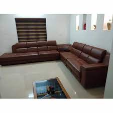 brown leather corner sofa set for home