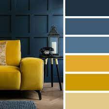 navy blue and mustard color palette