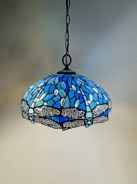 Sea Blue Dragonfly Tiffany Hanging Lamp