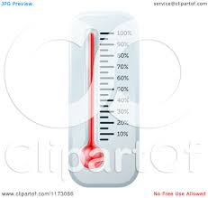 Cartoon Of A Wall Thermometer Or Fundraiser Chart Royalty