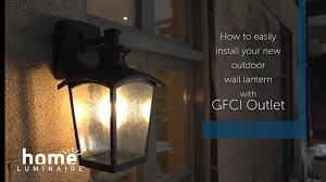wall lantern with built in gfci outlet