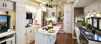 Organizing the 5th wheel kitchen. New Horizons Custom Luxury Rvs