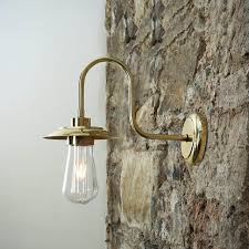 Ren Outdoor Brass Swan Neck Wall Light