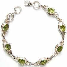 sterling silver peridot bracelet at