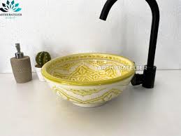 Bathroom Vessel Yellow Sink Made From