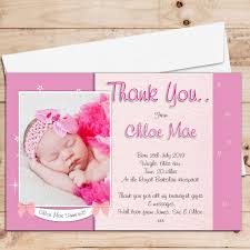 10 Personalised Baby Girl Birth Announcement Thank You Photo Cards N102