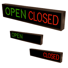 led open closed sign traffic lane