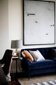 design with blue velvet furniture
