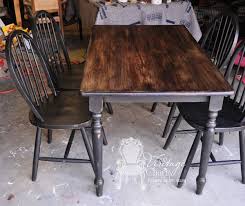 Black Chalk Painted Table Set By