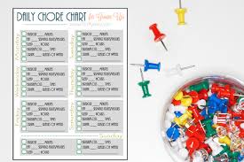 Printable Daily Health Chore Chart For Grown Ups Thrifty