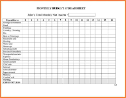 Easy Monthly Budget Spreadsheet Free Excel Bills Printable Expenses