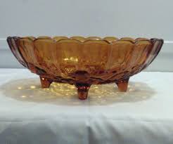 vintage amber depression glass oval