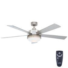 Hampton Bay Sussex Ii 52 In Indoor Brushed Nickel Ceiling Fan With Light Kit And Remote Control Al694 Bn Brushed Nickel Ceiling Fan Modern Ceiling Fan Ceiling Fan With Light