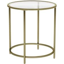 vasagle round side table tempered