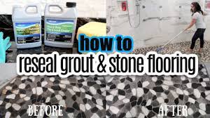 stone shower flooring reseal grout