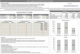 Loan Comparison And Emi Payment Calculator Excel Template
