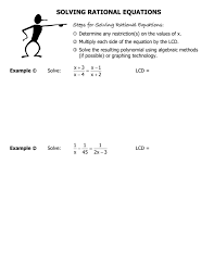 solving rational equations steps for