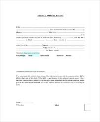 7 Sample Advance Payment Receipts Word Pdf