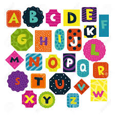 This preschool alphabet activities list is awesome! Children Alphabet Funny Shaped And Textured Letters Cards Collection Royalty Free Cliparts Vectors And Stock Illustration Image 100644096