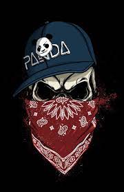 dope gangster skull with panda
