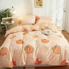 3 4pcs Kawaii Bedding Sets Cute Peach