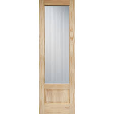 Tall Reed Glass Pine Interior Wood Door