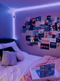 led lights collage wall bedroom