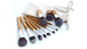 12 piece bamboo handle make up brush set