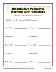 variables worksheets 6th and 7th grade