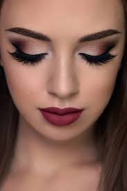 Image result for light eyeshadow dark lipstick