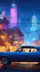 car street night city 4k wallpaper