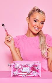 women s the flat lay co makeup jelly box bag in pink glitter erflies