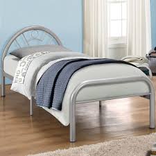 solo silver finish metal bed frame