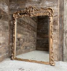 Antique Victorian Mantle Mirror Wells