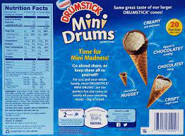 Ice cream, ice cream bar, ice cream cone, ice cream sandwich On Second Scoop Ice Cream Reviews Nestle Drumstick Vanilla Mini Drums