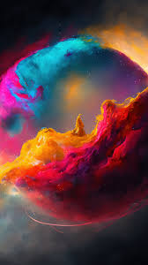 e nebula colorful digital art 4k