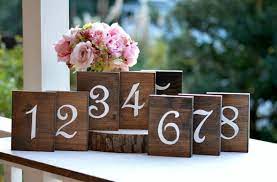 Wooden Table Numbers Rustic Wedding