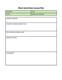 Hs Music Lesson Plan Template With Standards Check Off Nys