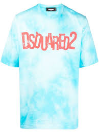dsquared2 logo print tie dye t shirt