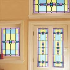 art nouveau glass window stained