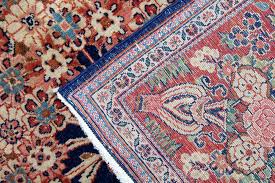 mid century modern wool blue kashan rug