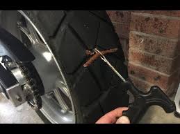 motorcycle tyre puncture repair diy